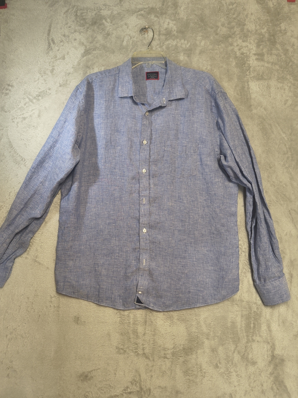 UNTUCKit Men's Sky Blue Linen Button-Down Shirt